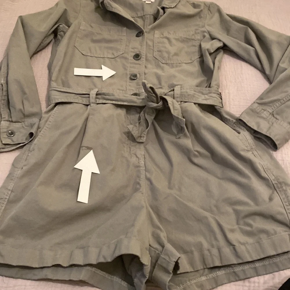 J. Crew green cotton jumpsuit. Size 10. Style AY629